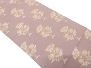 織悦製　金通し　花模様織り出し　名古屋帯